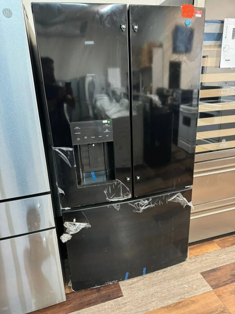 GE – 25.6 Cu. Ft. 3 Door French Door Refrigerator – Black