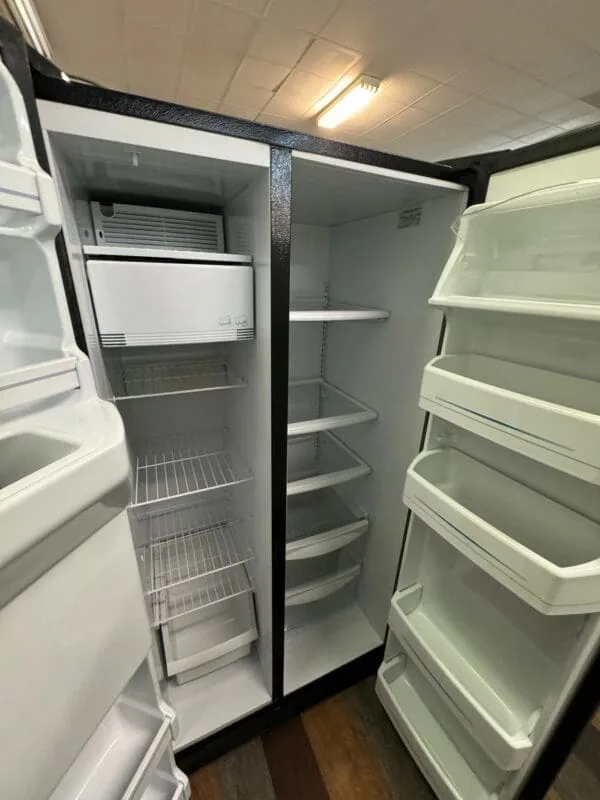 GE Refurbished Black 25.0 Cu. Ft. Side-By-Side Refrigerator with Dispenser
