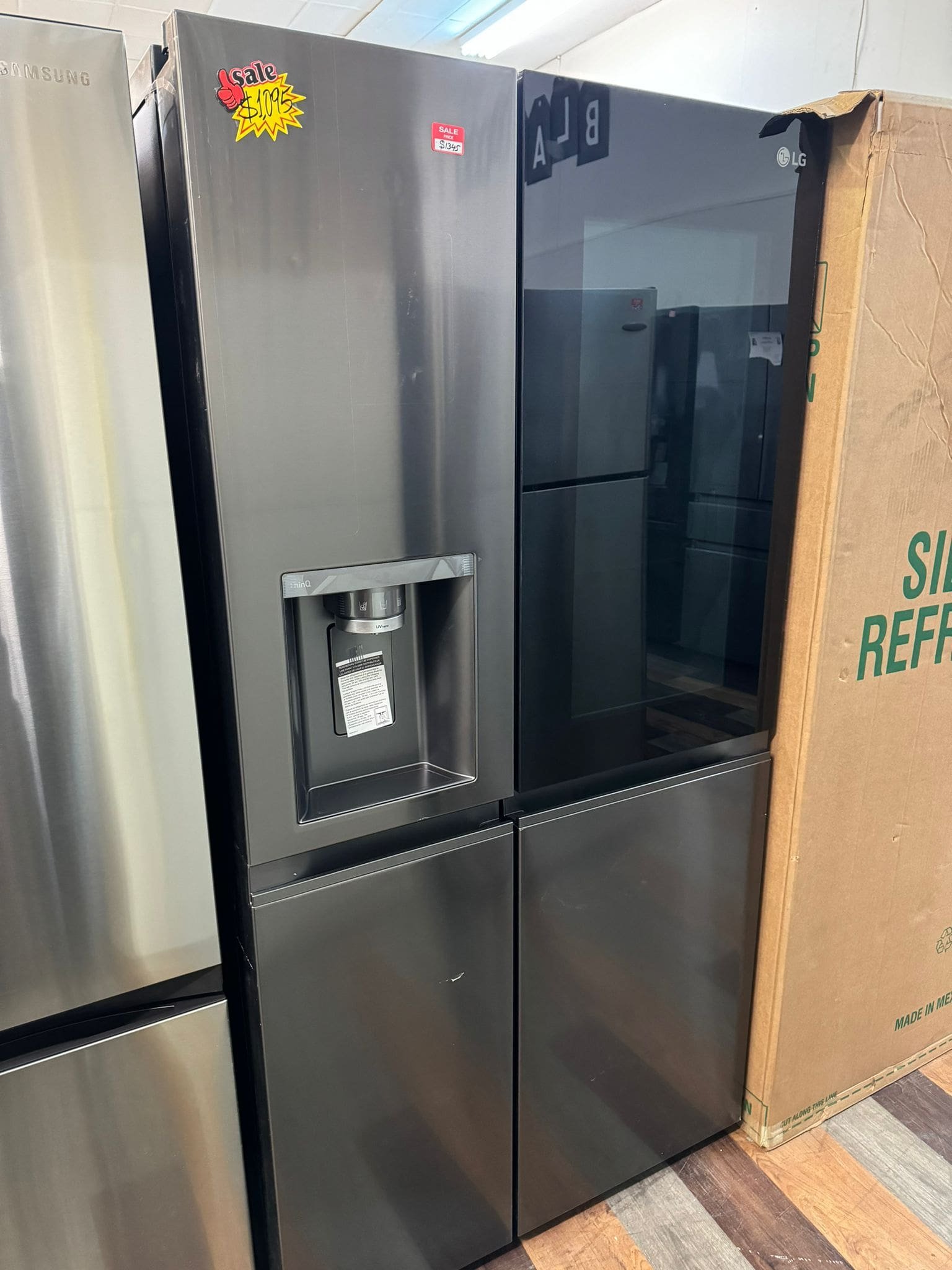 LG – 27 Cu. Ft. Instaview Side-by-Side Smart Refrigerator – Black