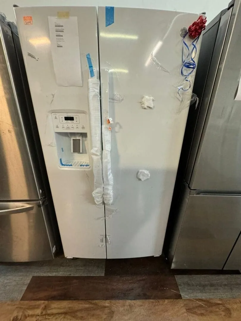 Brand New GE – 25.6 Cu. Ft. Side-by-Side Refrigerator with  Water Dispenser – White