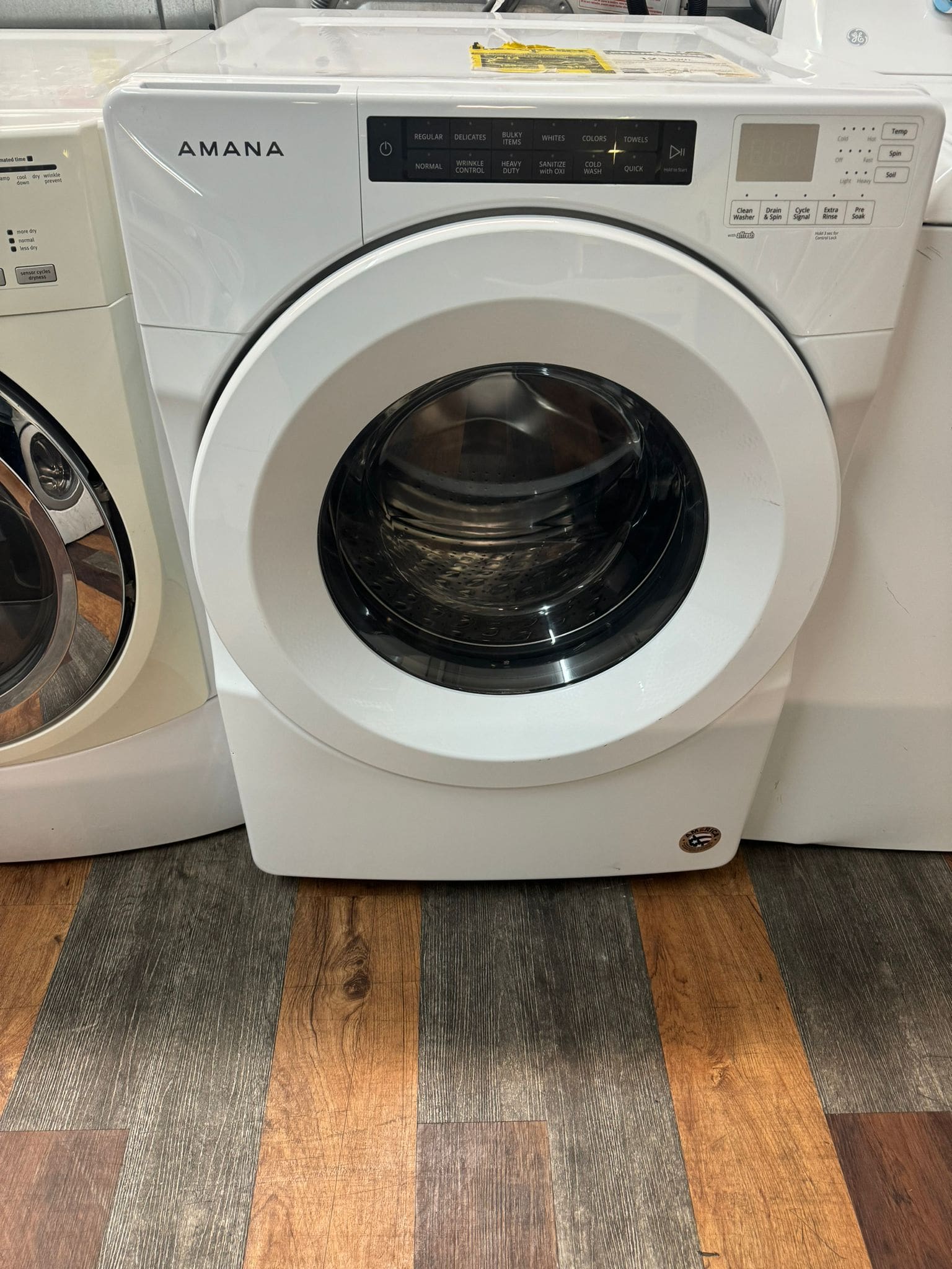 Amana – 4.3 Cu. Ft. High Efficiency Stackable Front Load Washer – White- New Return Model