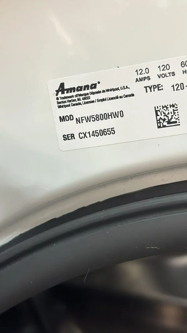 Amana - 4.3 Cu. Ft. High Efficiency Stackable Front Load Washer - White- New Return Model