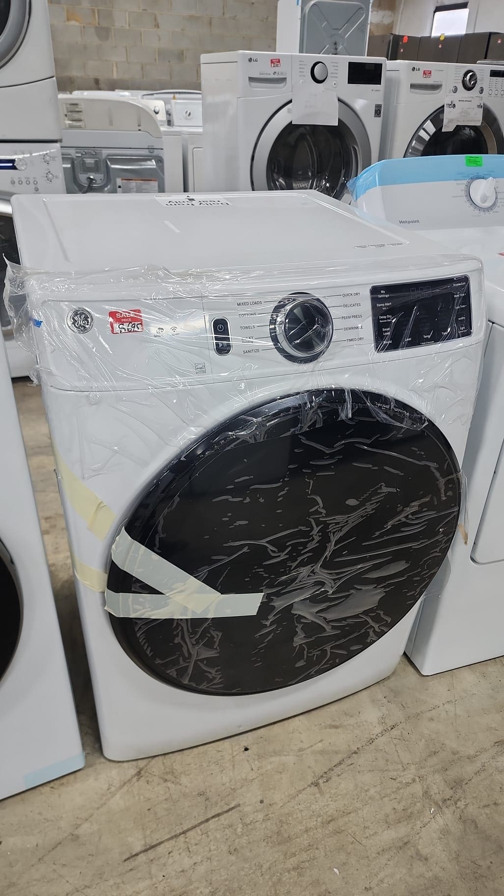 GE – 7.8 Cuft  New Open Box Frontload Electric Dryer – White