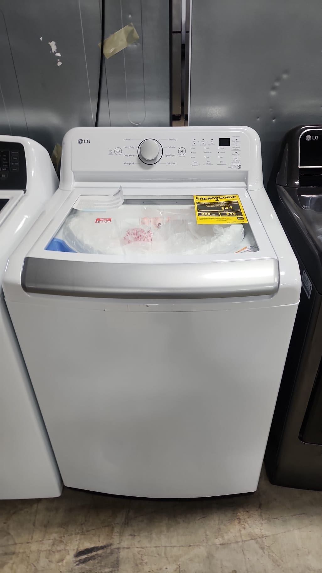 LG – New – 5.0 Cu. Ft. High-Efficiency Top Load Washer – White
