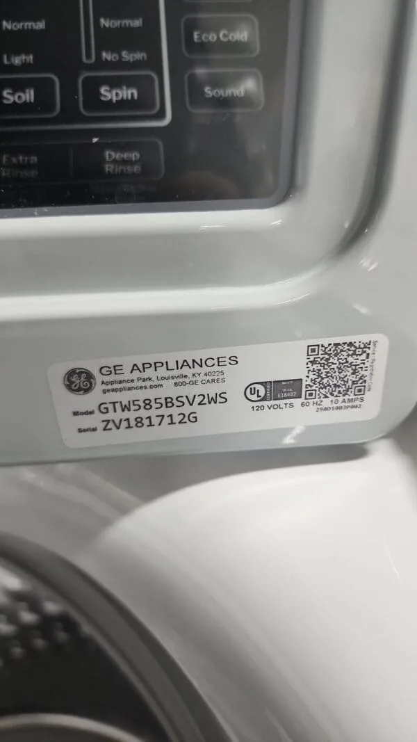 GE - 4.5 cu ft Top Load Washer - White
