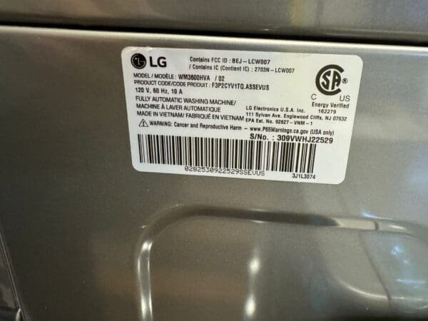 LG - 4.5 Cu. Ft. Stackable Smart Front Load Washer With 7.4 Cu. Ft. Stackable Smart Electric Dryer