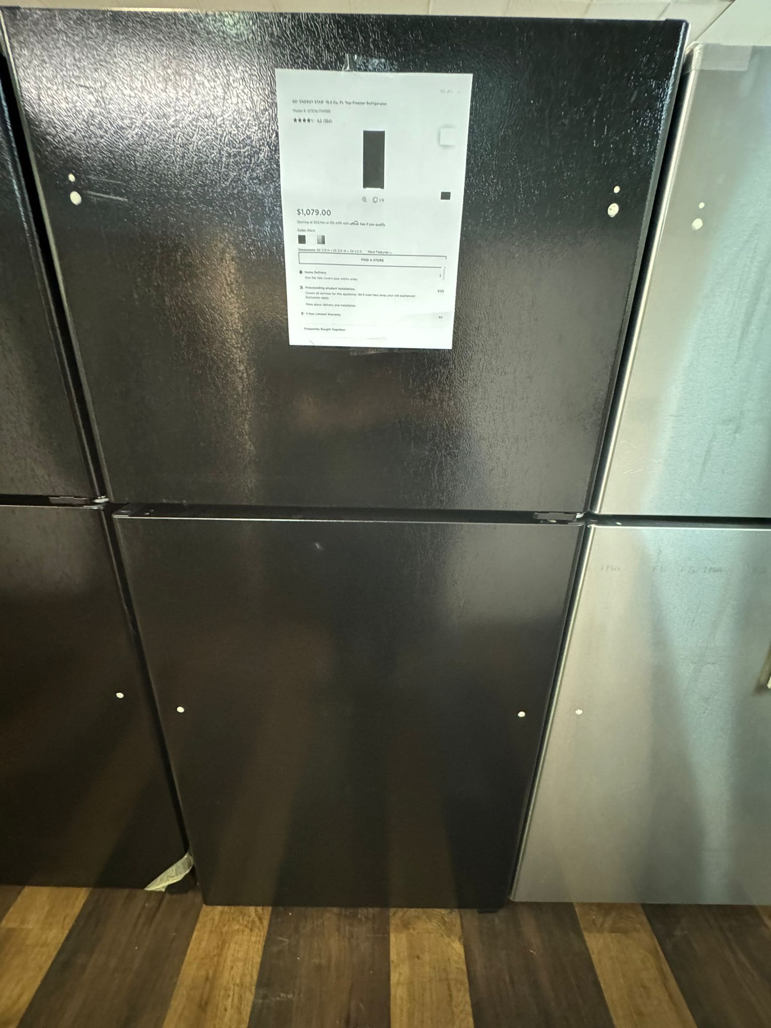 GE 30 Inch Top Freezer Refrigerator with 19.2 Cu. Ft. Capacity Top Mount Refrigerator – Black