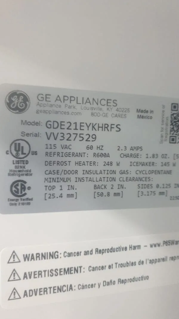 GE 30 Inch Bottom Freezer Refrigerator with 21 Cu. Ft. Capacity