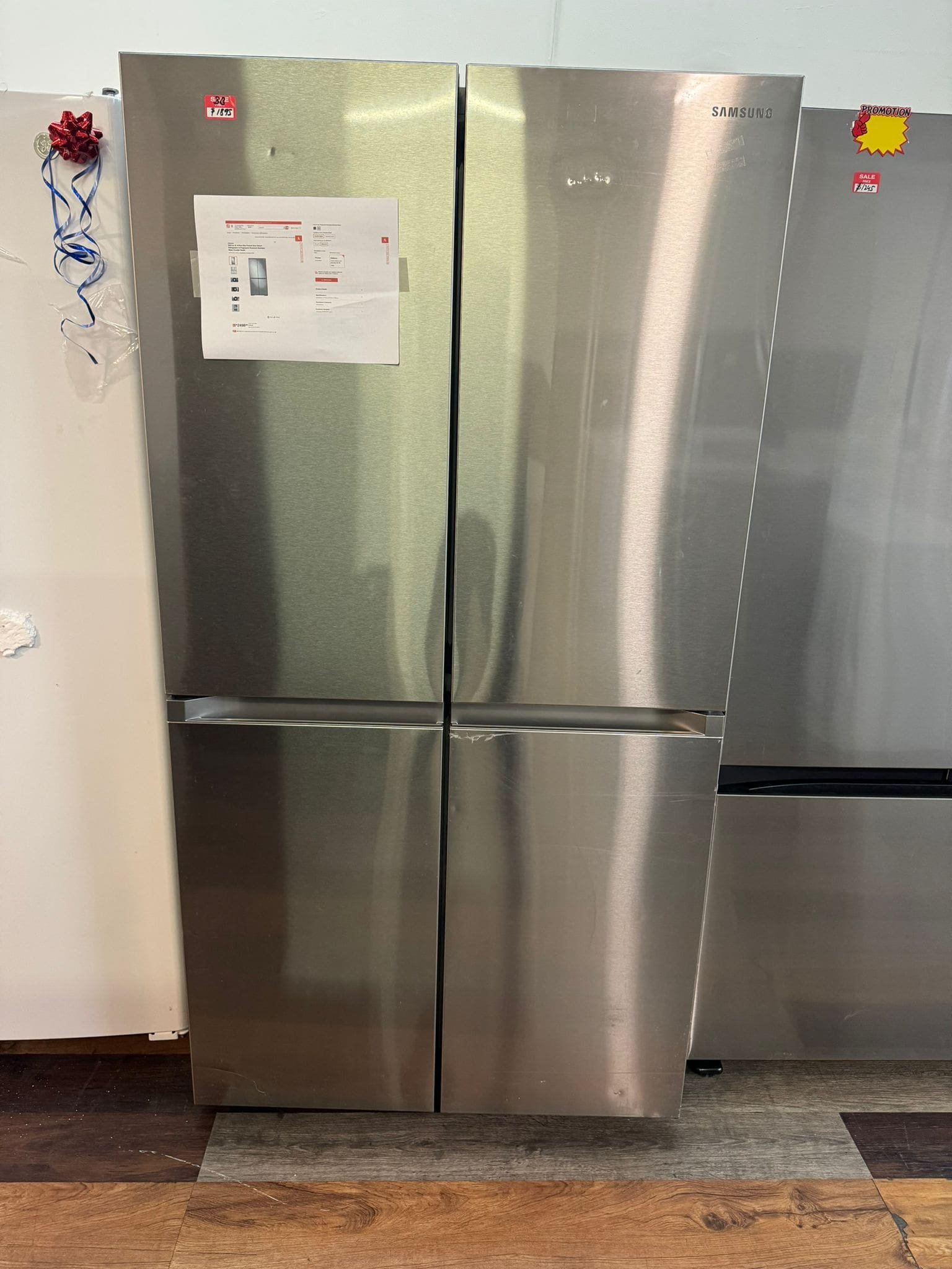 22.8 cu. ft. 4-Door Flex French Door Smart Refrigerator in Stainless Steel, Counter Depth – Scratch and Dent