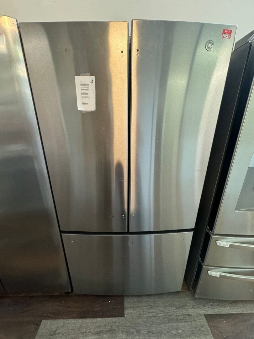 GE New – 27.0 Cu. Ft. French Door Refrigerator As is Missing Parts – Stainless Steel