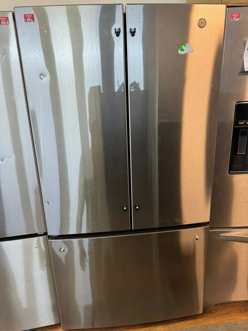 GE New 3 Door Frenchdoor Refrigerator As Is Missing Parts - Stainless