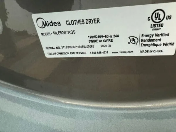Midea Like New Front Load Washer Dryer Set - Black
