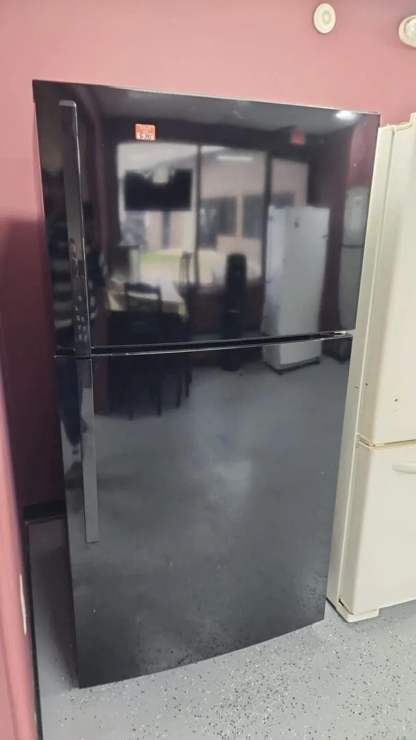 Refurbished 33" Width Top Bottom Refrigerator - Black