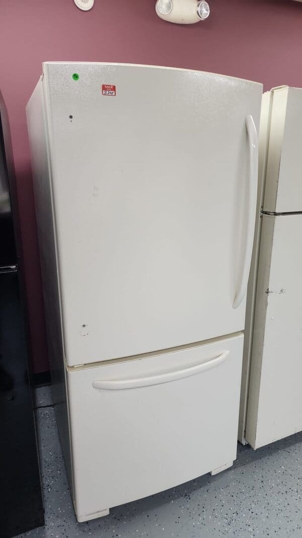 GE Used Bottom Freezer Refrigerator - White