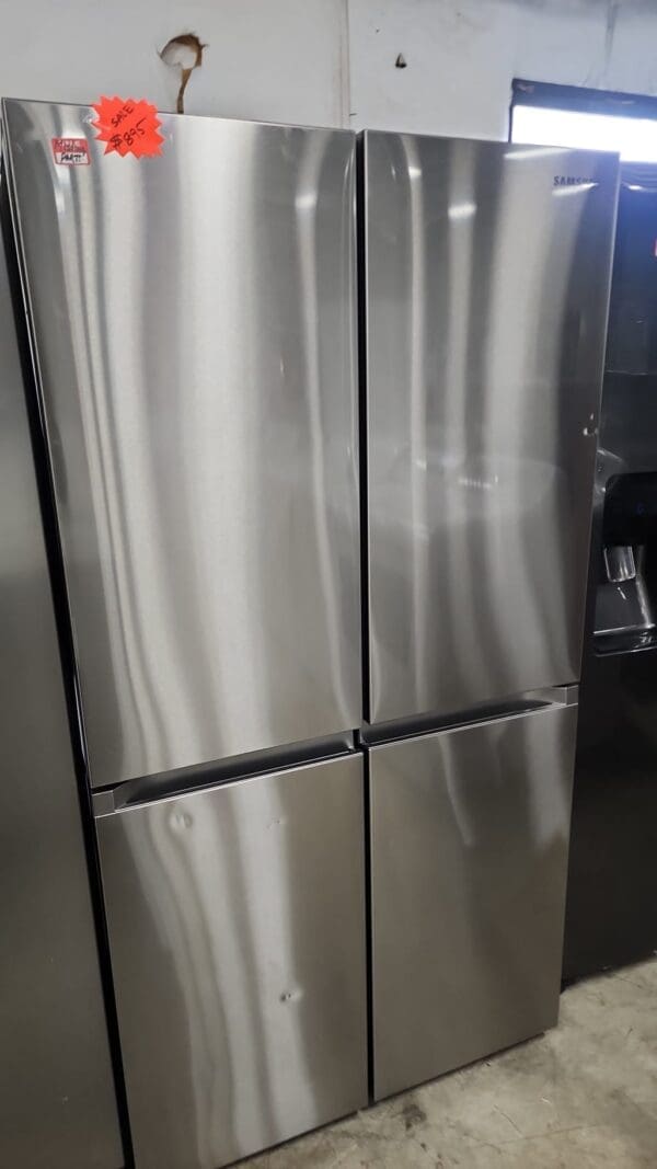 Samsung New But Missing Parts - 23 cu. ft. 4-Door Flex French Door Counter Depth Smart Refrigerator - Stainless Steel