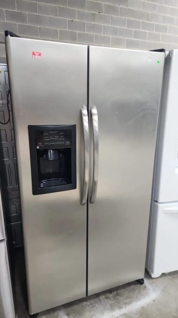 GE Used Side By Side Refrigerator - Stainless