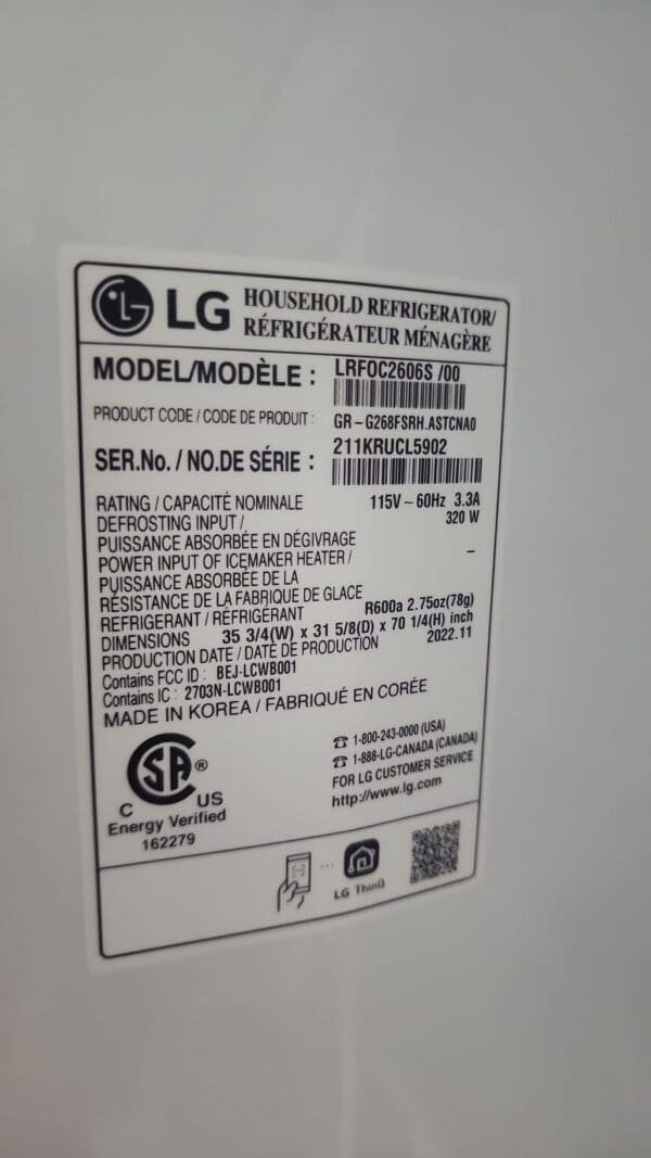 LG New Dented Model - 25.5 Cu. Ft. French Door Counter-Depth Smart Refrigerator with InstaView - Stainless Steel