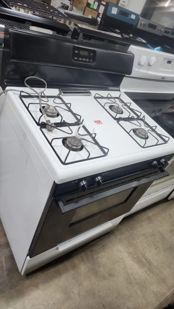 : Used Gas Stove Freestanding - Black And White