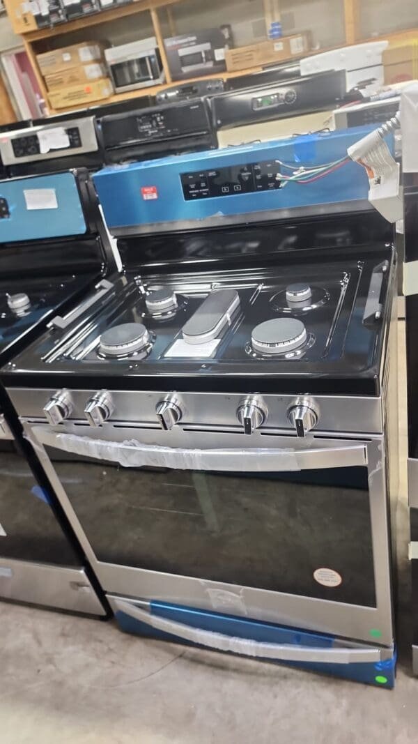 : Whirlpool New 5 Gas Burner Stove Freestanding - Stainless