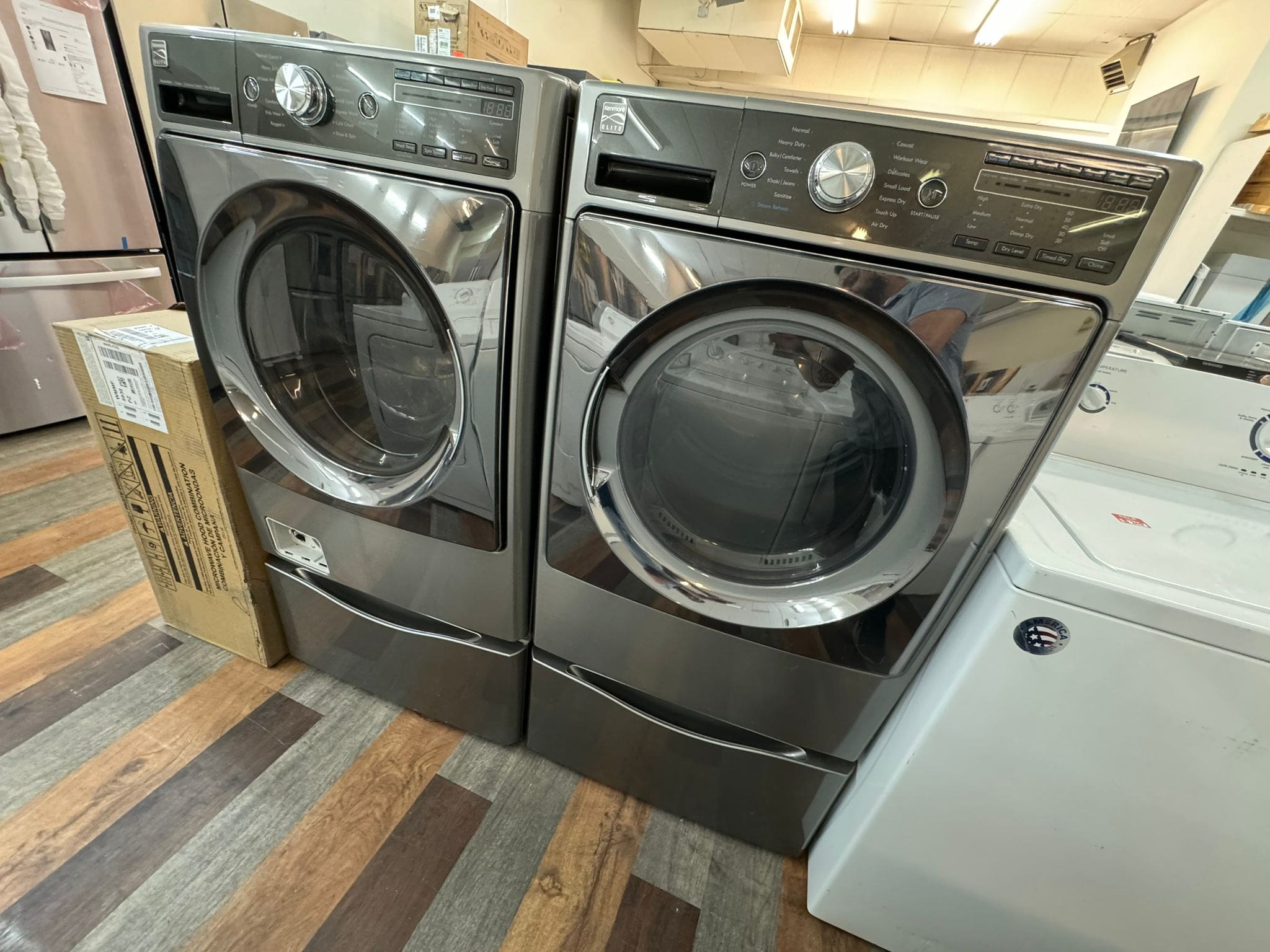 Kenmore Used Front Load Washer Dryer Set – Black Stainless