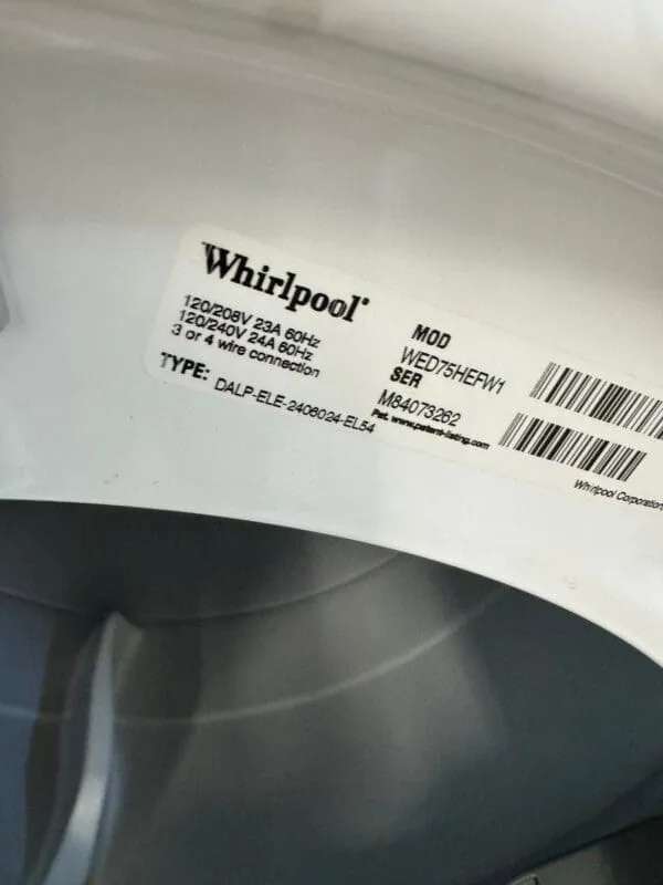 Whirlpool Used 27" Front Load Washer With 27 Inch Front Load Electric Dryer - White