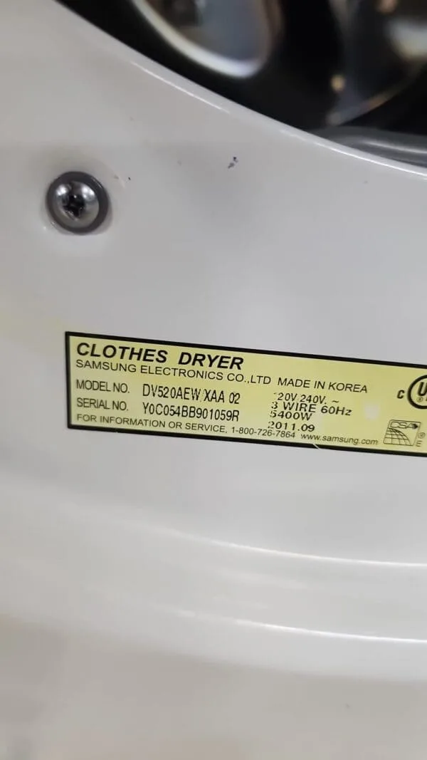 Samsung Used Front Load Dryer - White