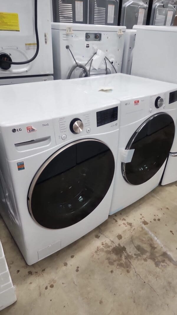 LG New Front Load Washer Dryer Set - White