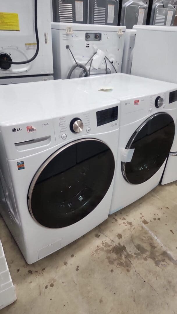 LG New Front Load Washer Dryer Set – White