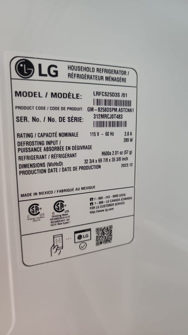 LG New 33 Inch Scratch and Dent 3-Door French Door Refrigerator - Stainless