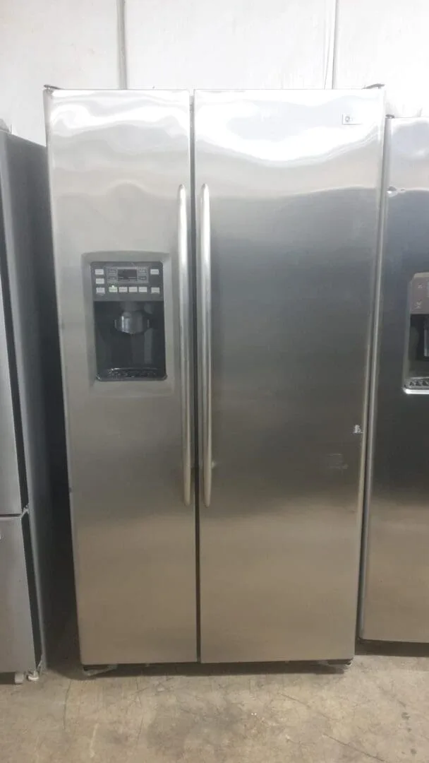 GE Profile Used 72" Tall Side By Side Counter Depth Refrigerator - Stainless