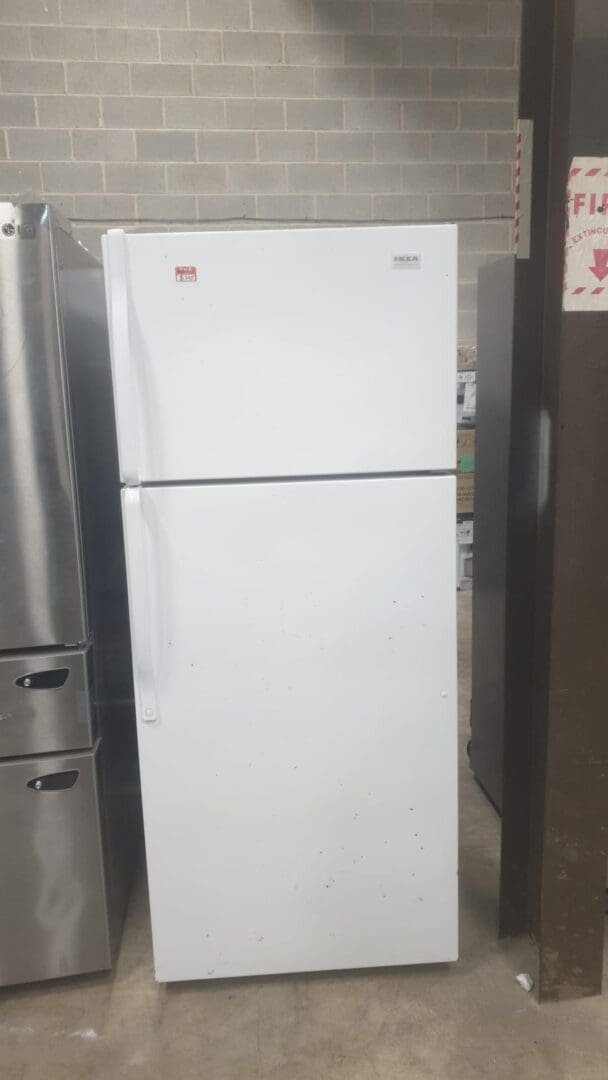 Ikea 28″ Wide Used Top Bottom Refrigerator – White