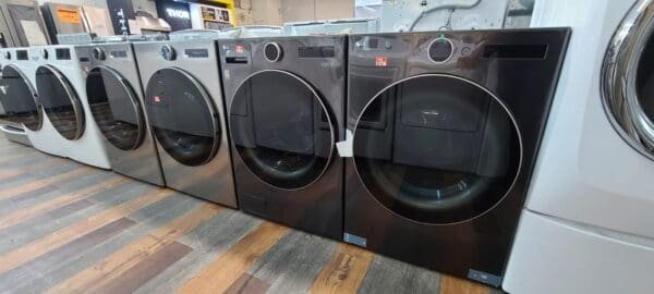 LG New Front Load Washer Dryer Set - Black Stainless