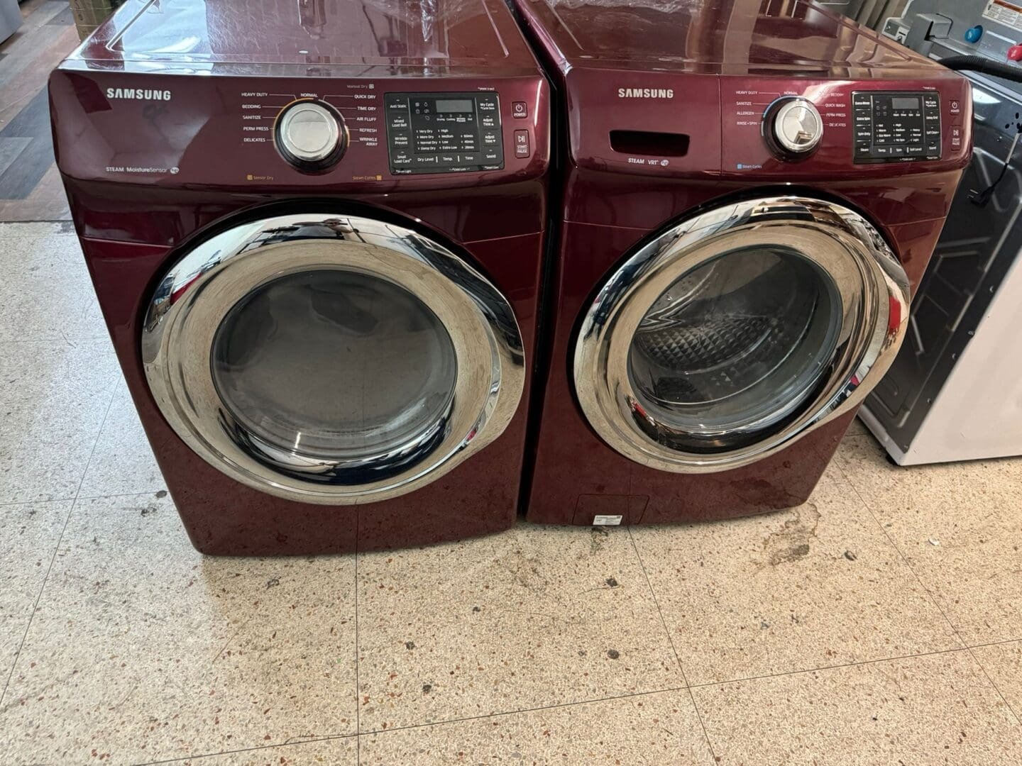 Samsung Used Front Load Washer Dryer Set – Red