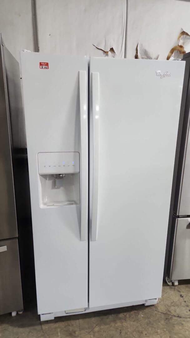 Whirlpool Used 33″ Width Side by Side Refrigerator – White