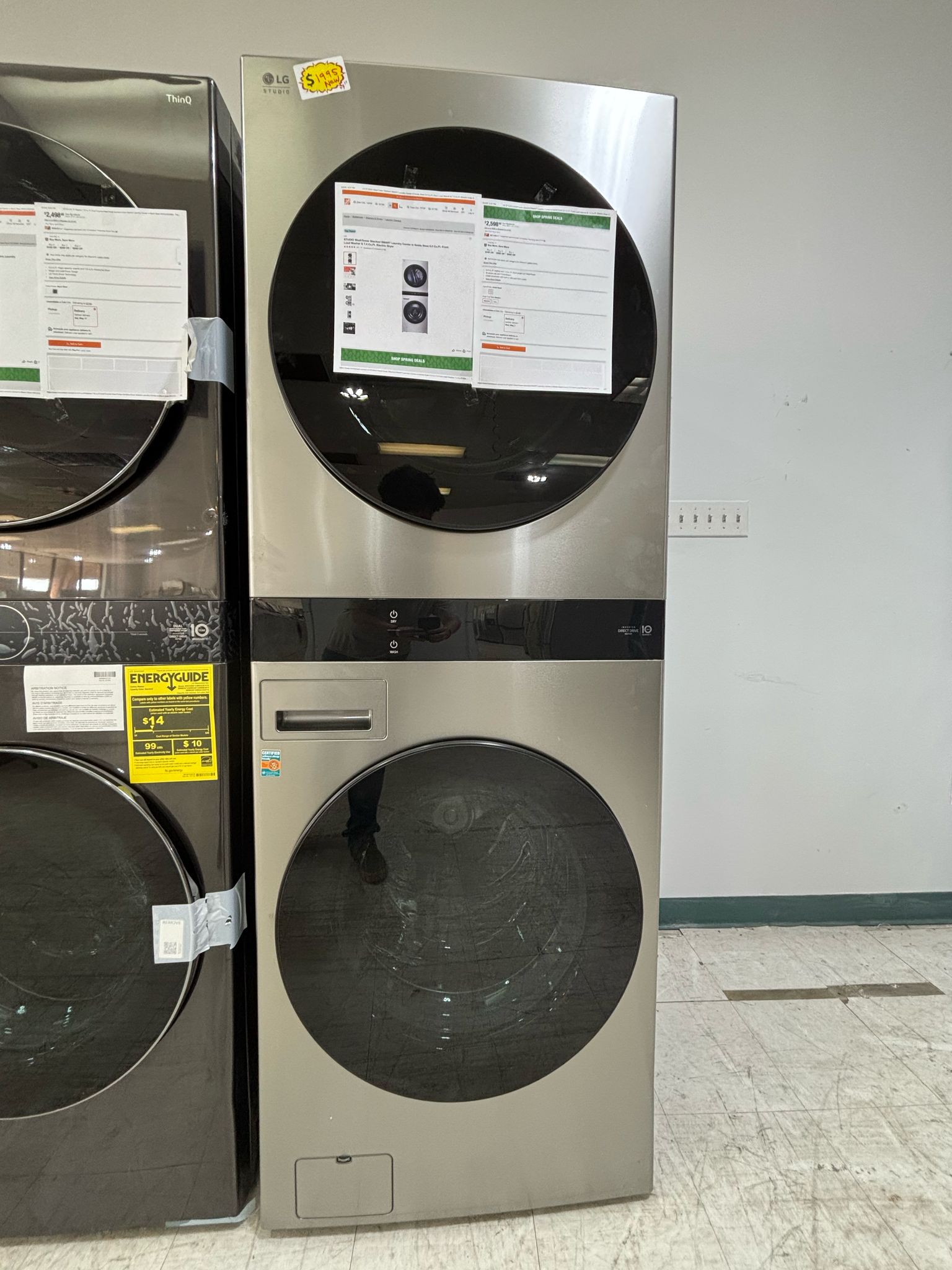 LG STUDIO Smart Front Load 5.0 cu. ft. Washer and 7.4 cu. ft. Electric Dry Wash Tower