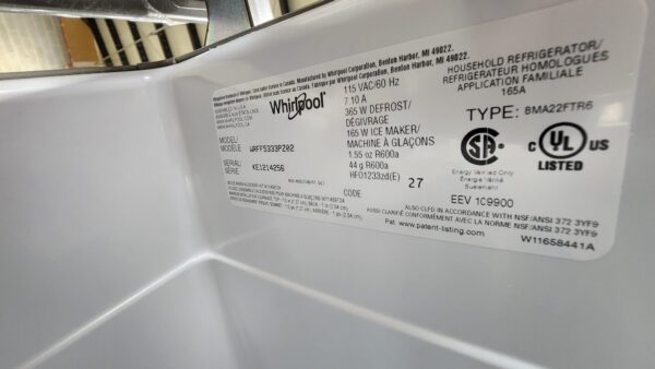 Whirlpool New WRFF5333PZ – 33" French Door Fridge - Image 4