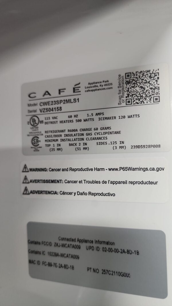 Café CWE23SP2MS1 23.1 Cu.Ft Counter-Depth 3Door Refrigerator - Image 4