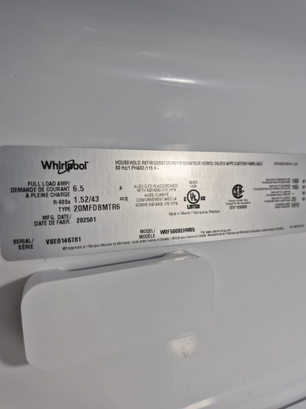 Whirlpool WRF560SEHW05 – 20 cu ft French-Door Refrigerator - Image 4