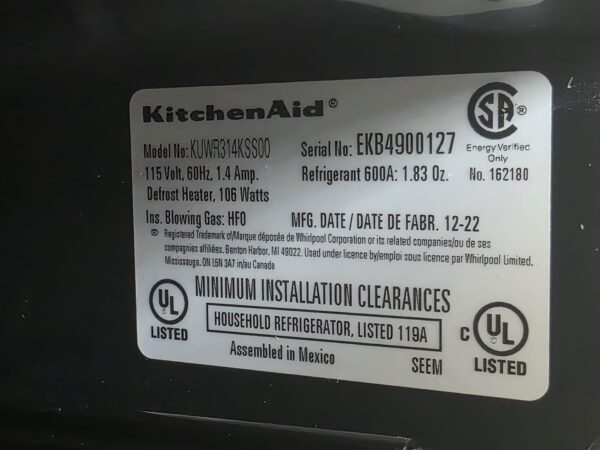 KitchenAid KUWR314KSS00 – 24″ Dual-Zone Undercounter Wine Cooler - Image 4